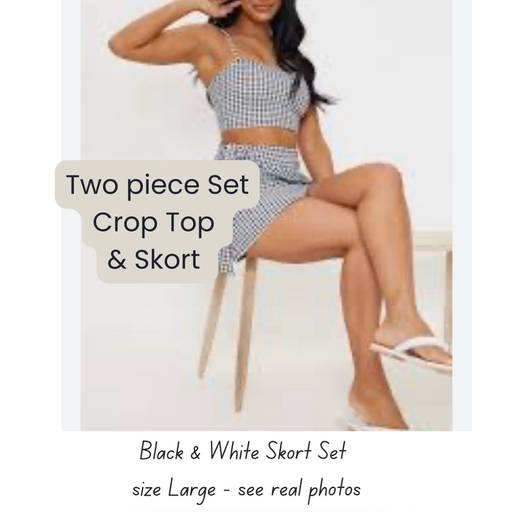 Black and White Checkered Skort Set - Picture 4 of 8